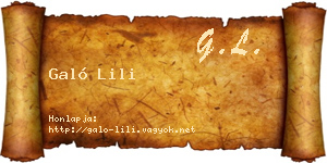 Galó Lili névjegykártya